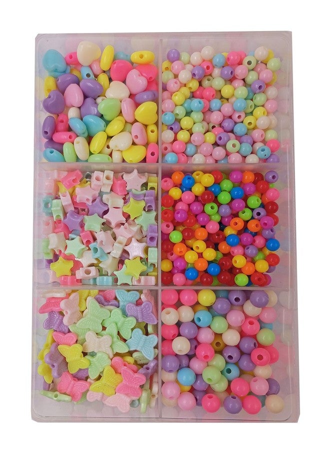 eshoppee 200 gm Multishape Plastic Beads for Jewellery Making kit Art and Crafts Materials for Necklace Bracelet Earring Making Materials DIY kit - Image 1